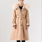 QC19003 pinkjava fashion 2019 new rex rabbit fur lined parka fur lining parka women coat