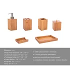 Bamboo Bathroom Accessory Set with Soap Dispenser Cotton Ball Box Toothbrush Holder Soap Dish