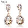 RAKOL Big Size Round Dangle Luxury Jewellery Teardrop Bridal Earrings AE015