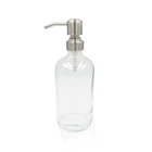 350ml 330ml 300ml 250ml clear or custom color small glass bottle with metal pump