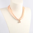 Lady's fashion silk gradient color scarf scarf with jewelry pendant