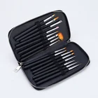 GUYO 16pcs\set New black wooden Handle Acrylic Nail Art Brushes Brush Set oem Manufacturer