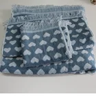 High quality Jacquard cutting velvet wash Towel set 100% combed Cotton with tassel