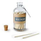 Wholesale Cork Glass Bottle White Head Wooden Stick Matches With Label