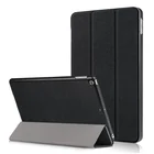 Simple three fold stand PU leather hard case cover for iPad 9.7 9.7" 2017 2018 universal with dormancy function