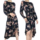 Summer Long Sleeve Floral Maxi Dress Ladies Western Bohemian Long Dress Designs