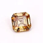 7*7mm 8*8mm synthetic gems Asscher cut champagne color stone cz grade aaa champagne cubic zirconia