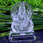 Indian religious crystal glass three-dimensional sculpture Buddha statues souvenir display ritual supplies