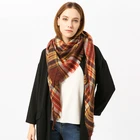 stylish 200*140*140cm long pashmina scarfs plaid Cashmere triangle scarf