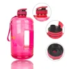 Half Gallon / 73OZ Clear BPA-Free Motivational Fitness Plastic Water Bottle With Time Marker