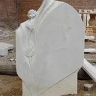 Rough White Marble Tombstone