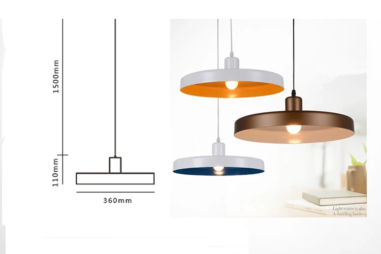 cheap price many colors aluminum indoor light dinning restaurant pendant light lamp E27 single pendant light