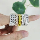 RINNTIN SR205 fashion shiny cubic zircon women jewelry 925 sterling silver wedding rings