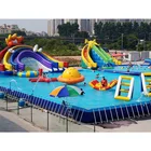 Commercial Metal Frame Steel Removable Swimming Inflatable Pool Above Ground Water Park Pool