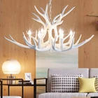 Polyresin wood color deer horn design E27 bulb pendant lamp