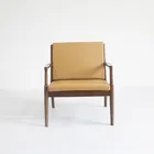 New design beech wood frame lounge chair leather leisure chair Lounge styling chair