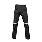 Custom work cotton polyester riptop canvas replective tape mens trousers cargo pants