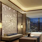 Hotel Suite Painting Latest Chinese Style Flower Mural Handmade Oil Painting Canvas Wall Art Decoration