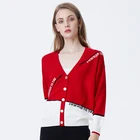 High Quality Winter Custom Casual Button Down Long Sleeve Wool Sweater Cardigan Coat Women