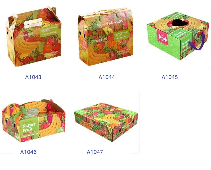 factory wholesale color printing fruit gift box with paper bag