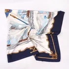 High Quality Professional FENNYSUN 130*130cm Large Women Silk Scarf Print Edge Hair Headwraps Satin Custom