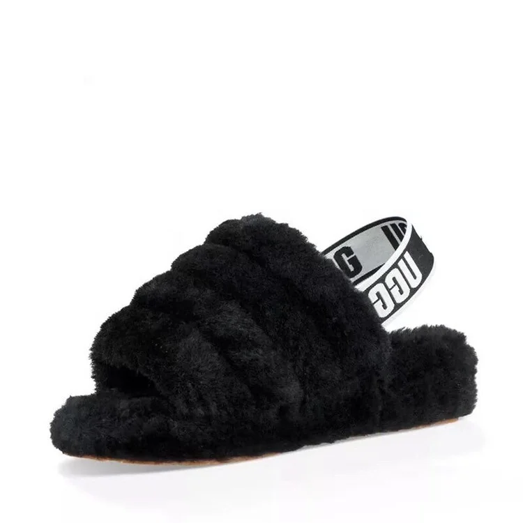 designer fur slides