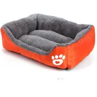 Hot Sale Pet Supplies Paw Print Washable Soft Rectangle Pet Bed, High Quality Dog Bed