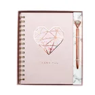 2020 New Design Luxury Rose Gold Foil Notebook And Pen Set, Custom Printing Office Stationery Gift Set For Girl