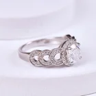 Jufeng Moissan Stone Ring 1.53 Carat Love Silver 925 Jewelry Moissanite Diamond Women Engagement Rings