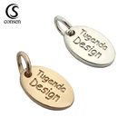 Brand name stamping custom silver printed logo jewelry tags for necklace