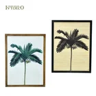IVY New Design Modern Tropical Plant Painting Bamboo Wood Framed Hanging Art wall Decor