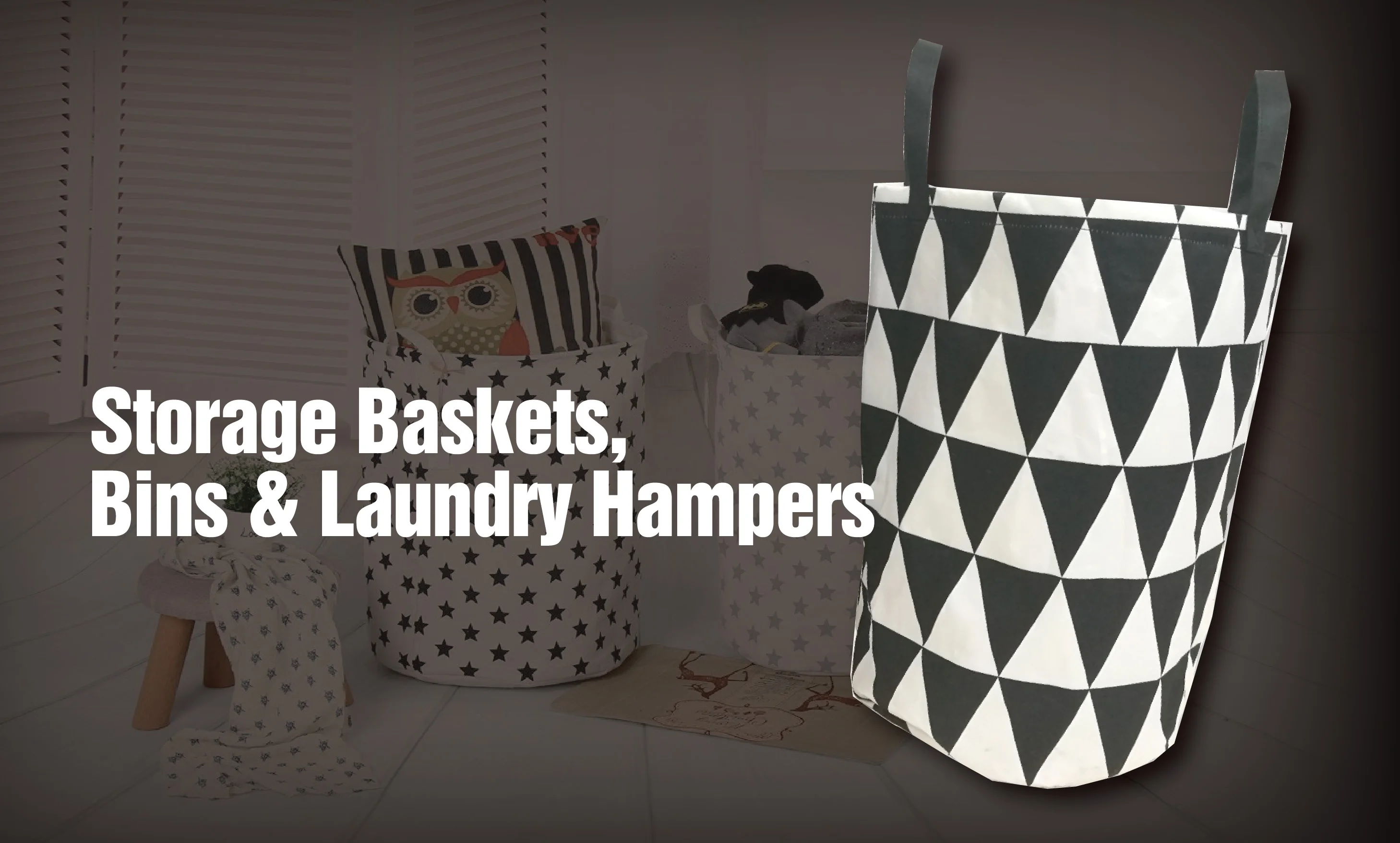 storage baskets, bins & laundry hampers material polyester