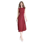 Fashion design party dinner sexy red woman lady new pleated dresses 2020