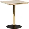 Square Design Center Side End Still Metal Restaurant Tribeca Stone Marble Top Luxury Modern Dining Coffee Table