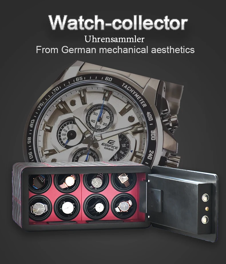 hottest luxury automatic leather watch winder motor safe box