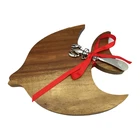 Cheap high quality wooden food Ocean cheese cutting board with knife set Chopping Blocks fish Cheese Board