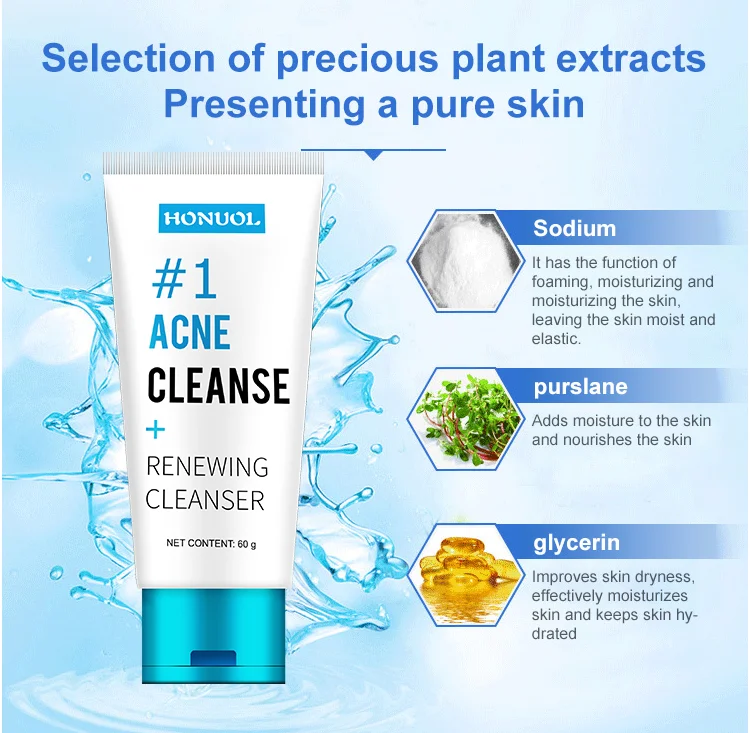 private label acne renewing cleanser anti-acne and whitening