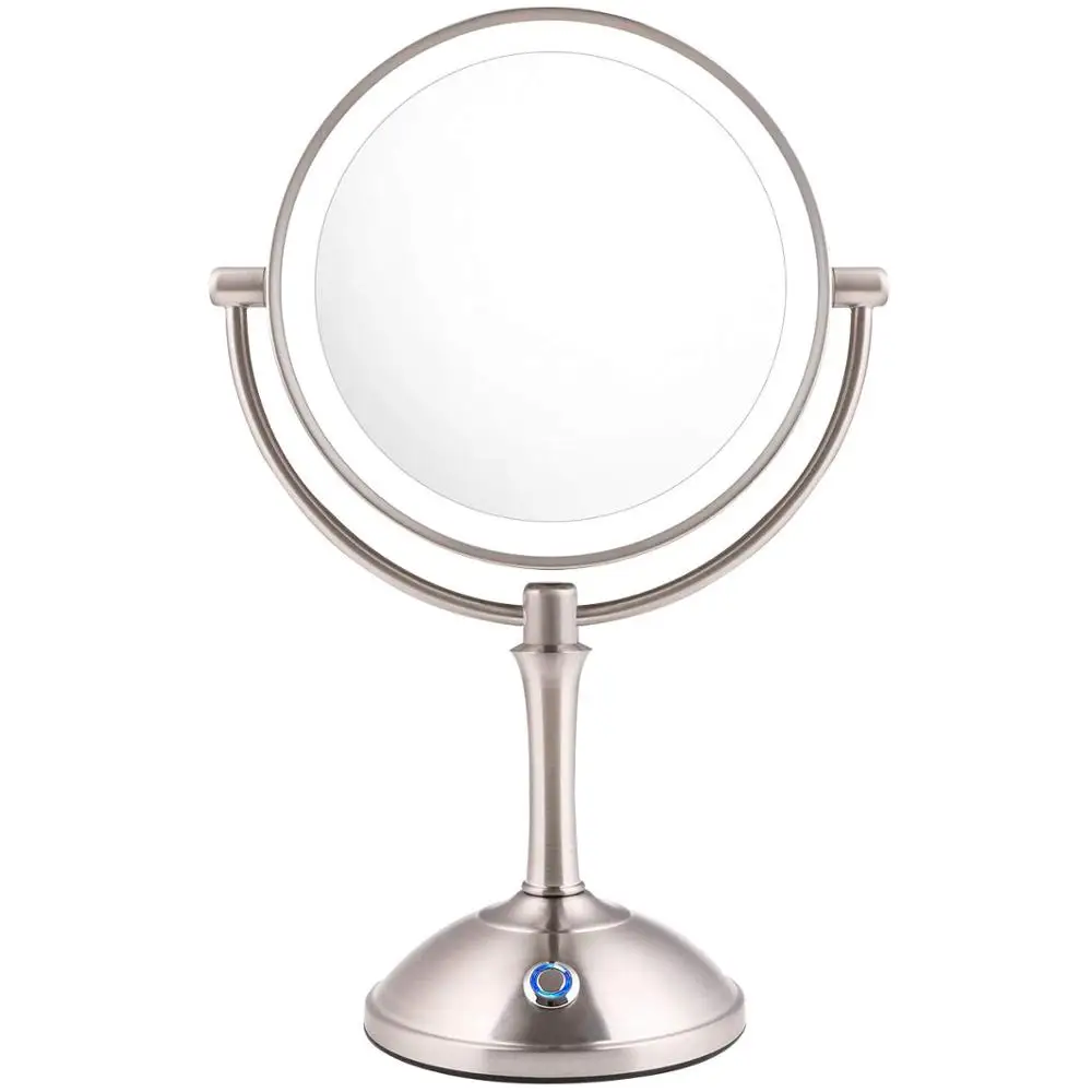 Conair tarzı Oval şekil iki taraflı masa üstü işıklı kozmetik makyaj masası aynası ışık ile