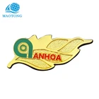 Custom soft enamel gold leaves gift metal pin badges for promotion