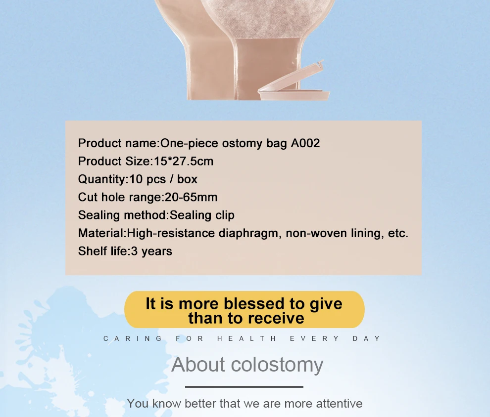 Surgery Stoma Colostomy Bag Disposal Colostomy Bag Adult