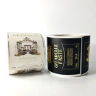 High quality gold foil stamping matt finish paper label