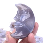 Wholesale geode agate moon shaped crystal carved crystal moon for home decor.