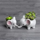 Ceramic Pots Ceramic White Ceramic Pot Hot 3D Sale Mini White Elephant Ceramic Flower Pots Cute Succulent Planter Pots