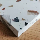 China Factory Custom Polished Artificial Stone Black Marble Large Chips White Precast Terrazzo