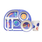 Colorful design kids bamboo fiber dinner set plates bio dinner plates without melamine