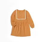 New design modern girls o-neck navy style dress