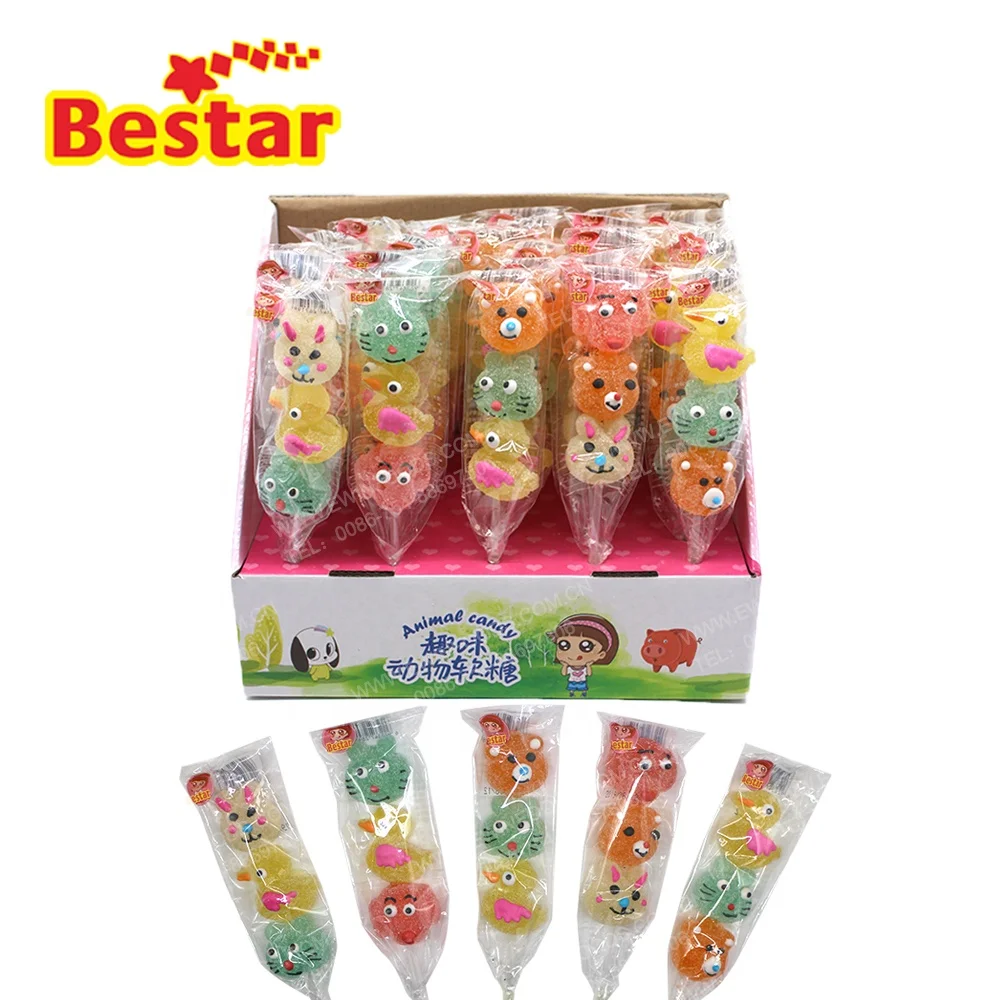 sea world shape fruit flavour gummy candy soft jelly lollipop