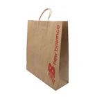 Colorful New Trendy Custom brown kraft with Logo print gift luxury shopping paper bag
