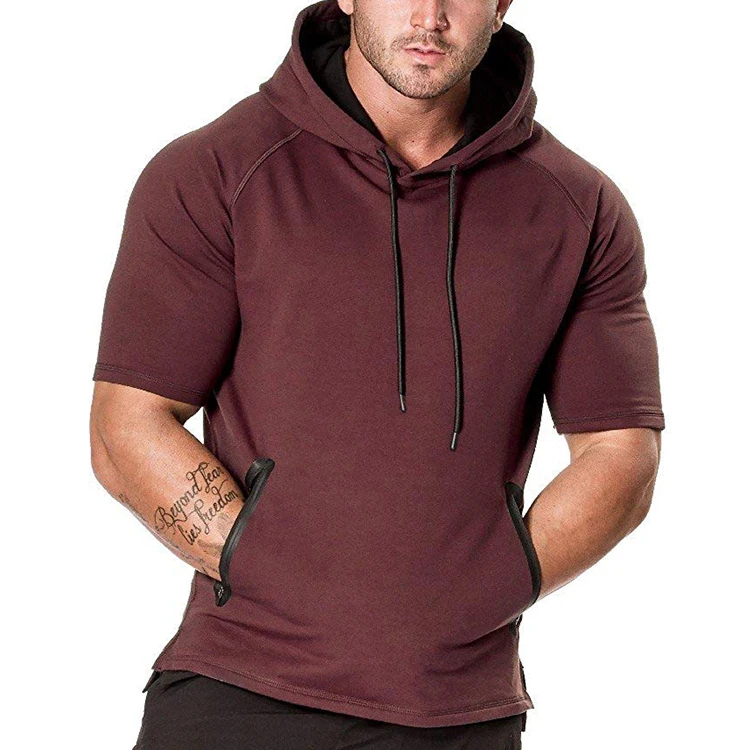 short sleeve athletic hoodie