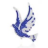 Custom Greek Letters ZPB Zeta Phi Beta Sign Blue Peace Pigeon Dove pearl Brooch Jewelry